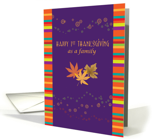 1st Thanksgiving as a family, autumn leaves card (1449048)