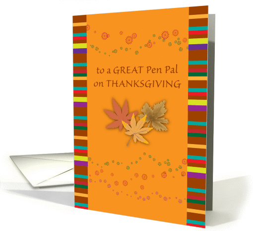 Thanksgiving for Pen Pal, autumn leaves card (1449714)