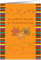 Thanksgiving for Pen Pal, autumn leaves card
