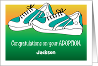 Custom Name, Congrats on Adoption, boy card