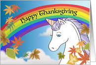 Thanksgiving Fantasy Theme, Unicorn, Rainbow card