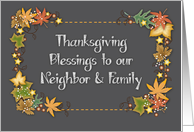 Thanksgiving for Neighbor & Family, leaves card
