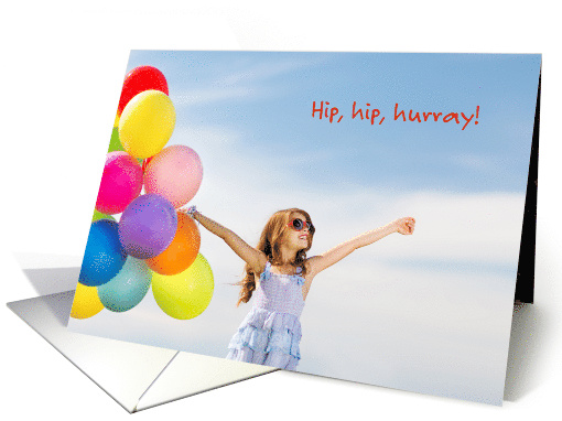 Cancer remission, young girl, balloons card (1451560)