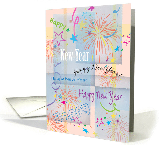 After I'm Gone Happy New Year, fireworks, streamers card (1451984)