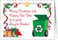Christmas for Recycle Worker, decorations card