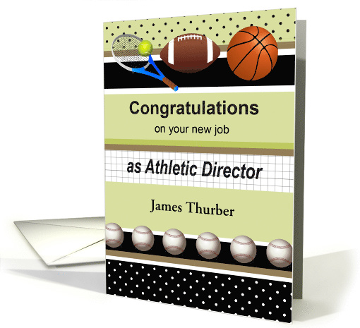 Custom Name Congratulations, New Job, Athletic Director card (1458894)