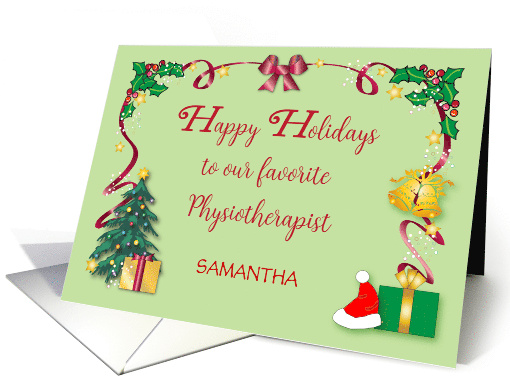 Happy Holidays Physiotherapist Custom Name card (1460556)