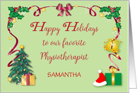 Happy Holidays Physiotherapist Custom Name card