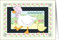 Congratulations in Norwegian, pregnancy, geese card