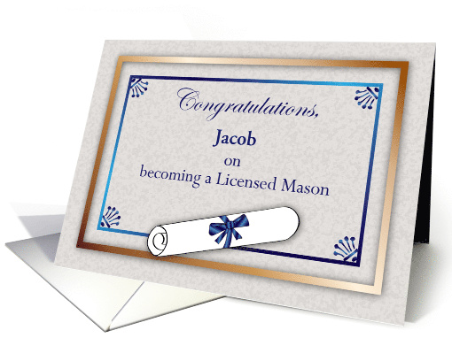 Custom Name Congratulations, becoming a Mason card (1470512)