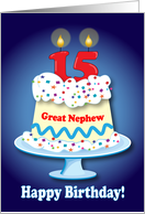 Birthday for Great Nephew, cake, candles card