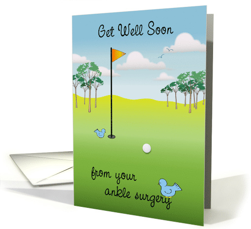 Get Well, ankle surgery, for golfer card (1471578)