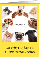 Thank You for the Tour, Animal Shelter card