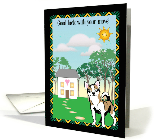 Good Luck on move, chihuahua theme, new home card (1474814)