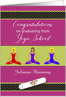 Custom Name Congratulations, Yoga School, diploma card