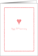 35th Wedding Anniversary, heart, coral colors card