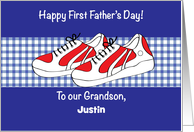 Custom 1st Father’s Day for Grandson, boy, shoes card