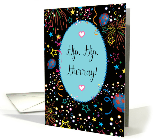 Congratulations for boyfriend, stars, fireworks, balloons card