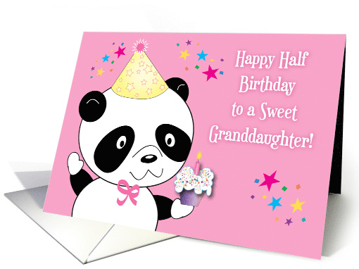 Happy Half Birthday for Granddaughter, panda card (1481940)