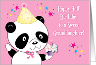 Happy Half Birthday for Granddaughter, panda card