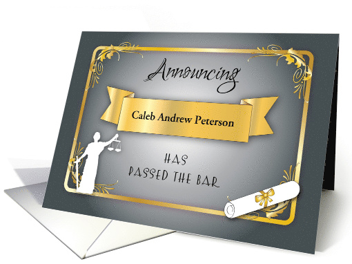 Custom Name Announcement, Passing the Bar card (1482276)