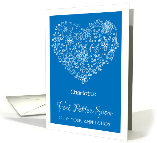 Custom Name Get Well, Amputation, heart card (1482774)