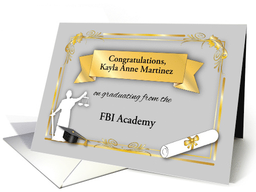 Custom Name Congratulations, graduation, FBI Academy card (1483364)