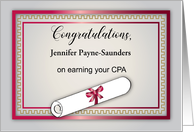 Custom Name Congratulations, Licensed CPA card