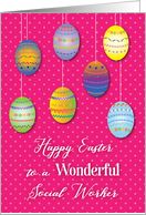 Easter for Social Worker, decorated eggs card