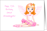 13th Birthday for Great Granddaughter, Fairy card