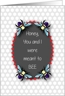 Love & Romance, bee theme, honeycomb card