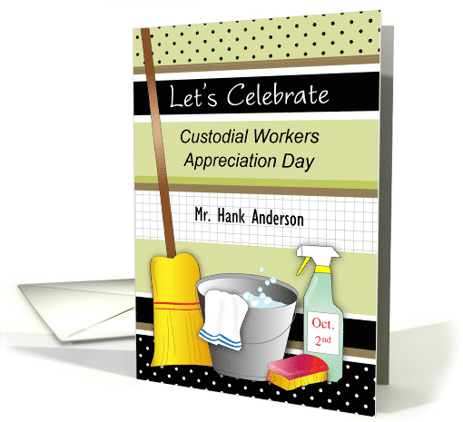 Custom Name Custodial Workers Appreciation Day card (1497398)