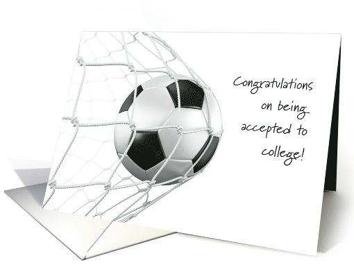 College acceptance congratulations, soccer ball card (1498940)