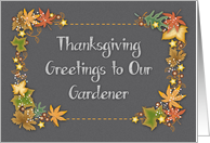 Thanksgiving for Gardener, leaves, vines, chalkboard card