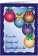 Christmas for Grandson & Granddaughter in Law, ornaments card