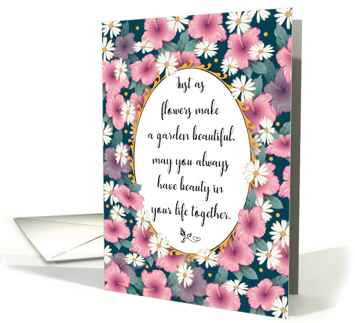 Congratulations on Wedding for Boss, flowers card (1505352)