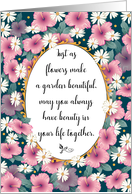 Congratulations on Wedding for Boss, flowers card