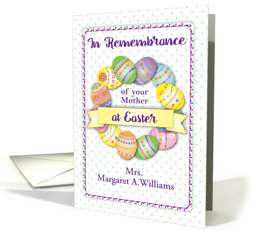 Custom Name in Remembrance Easter, eggs card (1507154)