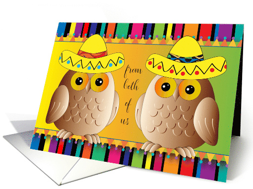 From Both of Us, Cinco de Mayo, owls, sombreros card (1507256)