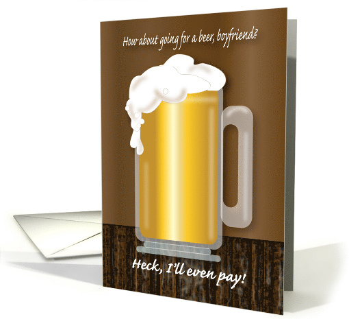 April Fools' Day, to boyfriend, mug of beer card (1508524)