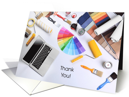 Thank You to Decorator, paint brushes, samples card (1508824)