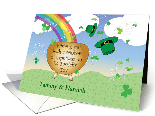 St Patrick's Day to Sister & Sister in Law Rainbow card (1510678)