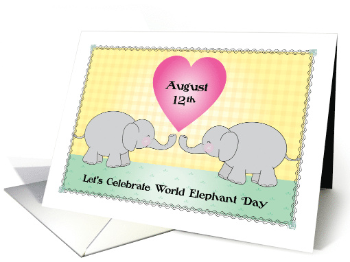 World Elephant Day, Aug. 12th, baby elephants card (1511924)