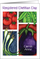 Custom Name Registered Dietitian Day, veggies card