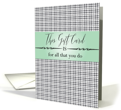 Thank You, Gift Card Enclosed, gingham check card (1513908)