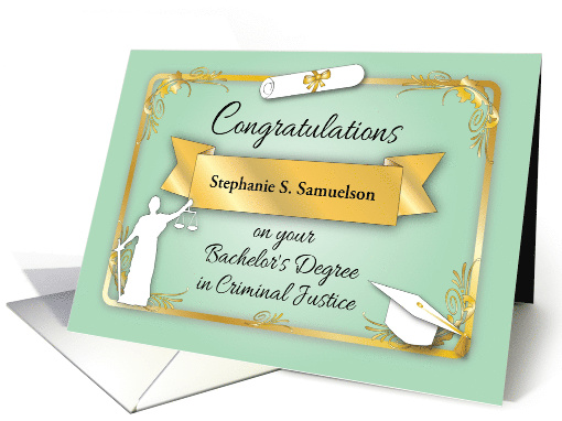 Congratulations, Bachelor's Degree in Criminal Justice card (1515462)
