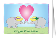 Bridal Shower for Lesbian Couple, elephants, humor card