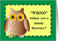 Get Well, Glaucoma Surgery, owl card