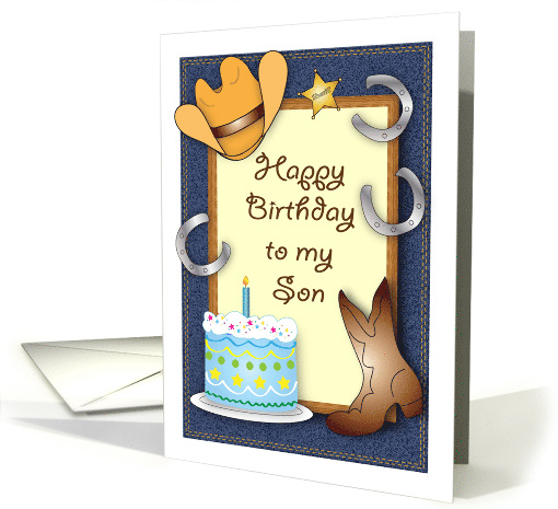 Birthday for Son, from Incarcerated Dad, cowboy theme card (1521488)