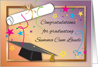 Congratulations, Graduating Summa Cum Laude, diploma card